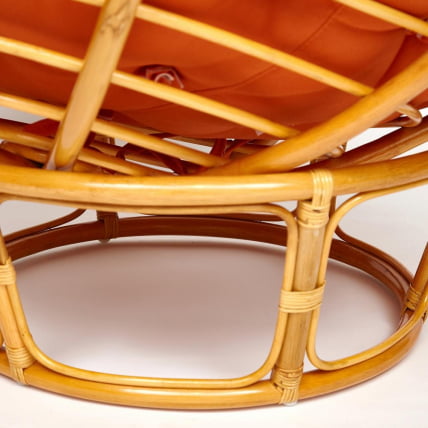 Кресло PAPASAN 23/01 W /с подушкой/ диаметр подушки 122 см, 115х101х104 см, Honey (мед), ткань Оранжевый, С 23_3