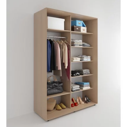 Шкаф-купе 2-х дверный Акцент-Дуэт Д 1600х600 Дуб молочный_1