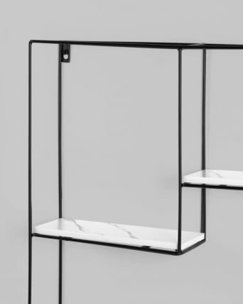 Полка Square черная Белый мрамор_3