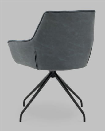 Кресло вращающееся Кимберли рогожка/замша синий_4