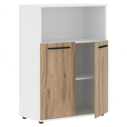 Шкаф с глухими малыми дверьми ЕДИС ЕМCС 85.3 Дуб Денвер светлый Черный Белый / EDIS EMCS_1