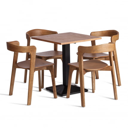 Стол RAGNAROK дерево вяз/железная опора, 70х70х76 см, груша №3/черная опора_2