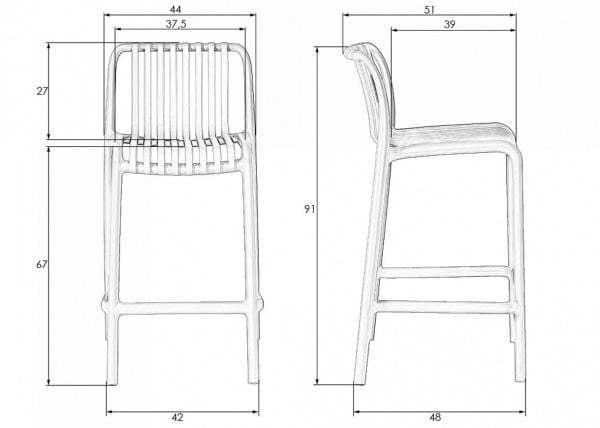 Стул полубарный ДОБРИН CХЛОЕ (бежевый) 4 шт / DOBRIN CHLOE_11