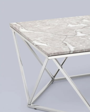 Журнальный столик Авалон silver 122*66 Серый мрамор_5
