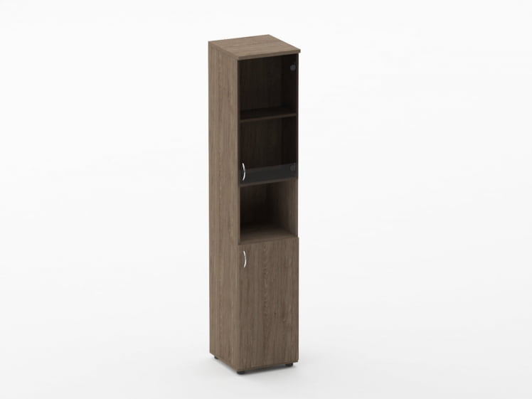 Шкаф высокий со стеклом и нишей Twin 16.16.16Пр Дуб Верцаска_0