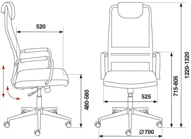 Кресло руководителя Бюрократ KB-9N/DB/TW-10N Синий TW-05N TW-10N_5