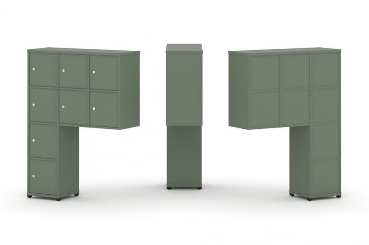 Надставка на стол высокая односторонняя + задняя стенка (8 шт.) + распашной фасад (8 шт.) CONCEPT CN.ONV-010 Кобо Черный металл_0