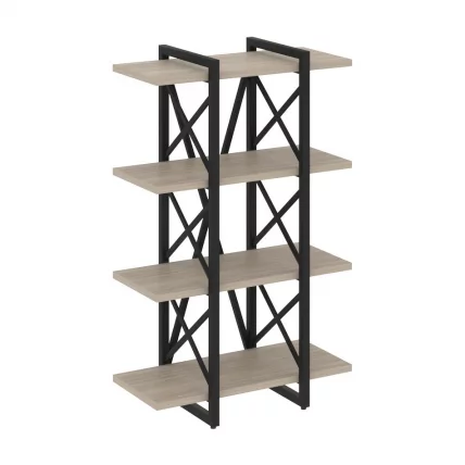 Стеллаж на регулируемых опорах - 4 полки LOFT VR.L-MST.O-4.4V Металл черный Дуб Аттик_0
