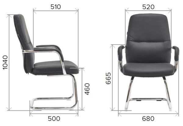 Кресло для посетителей Everprof Vesta CF Экокожа Черный_5