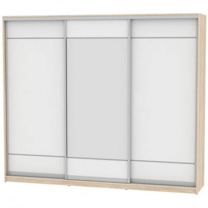 Шкаф-купе B-220х270х60-1(ДСС-Белый-D7D8D7)_0