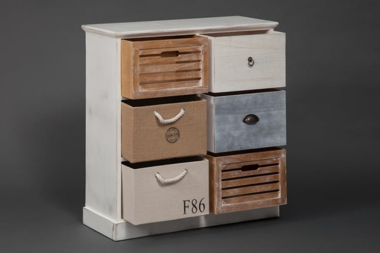 Тумба с 6 ящиками Secret De Maison MARITIME 6 ( mod. HX16-006NS ) butter white/navy design_4