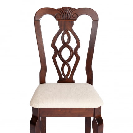 Стул Афродита/ Aphrodite дерево гевея, 46х54х99см, Cappuchino , ткань кремовая с рисунком (А04)_5