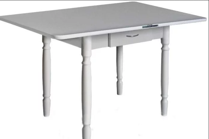 Стол обеденный Ломберный с ящ 1 кат 415 4131 Ноги белые ЛДСП белый_1