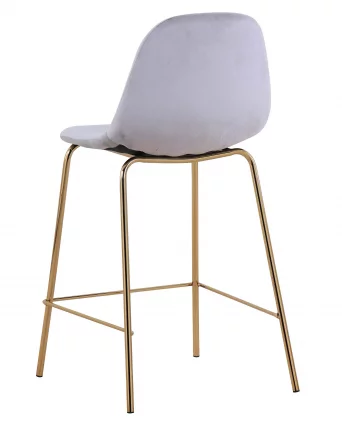 Стул полубарный Валенсия велюр Серый золотые ножки_5