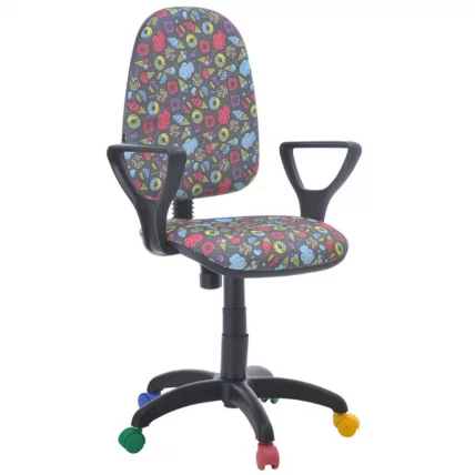 Кресло Престиж KIDS Пираты Черный пластик Цветные колеса_0