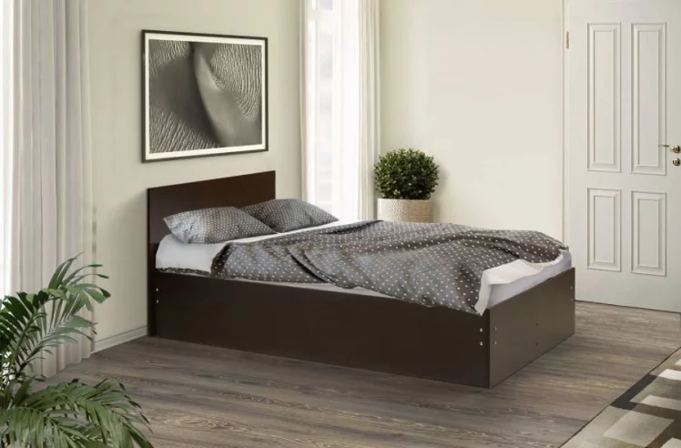 Кровать на уголках №4 1600*1900 Ясень Шимо темный_0