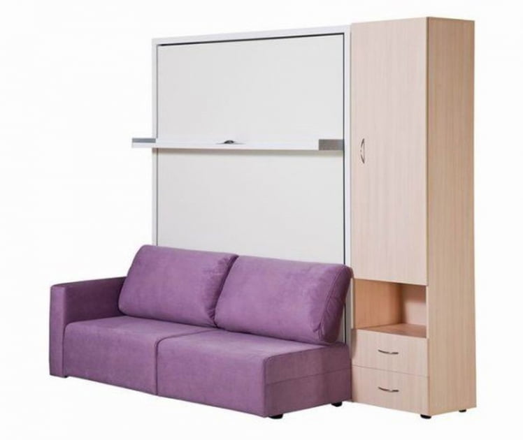 Шкаф-диван-кровать Смарт 1 3-в-1 правый 1400 Венге_0