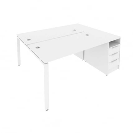 Рабочая станция с опорной тумбой Metal System Б.РС-СТП-2.3 Белый_0