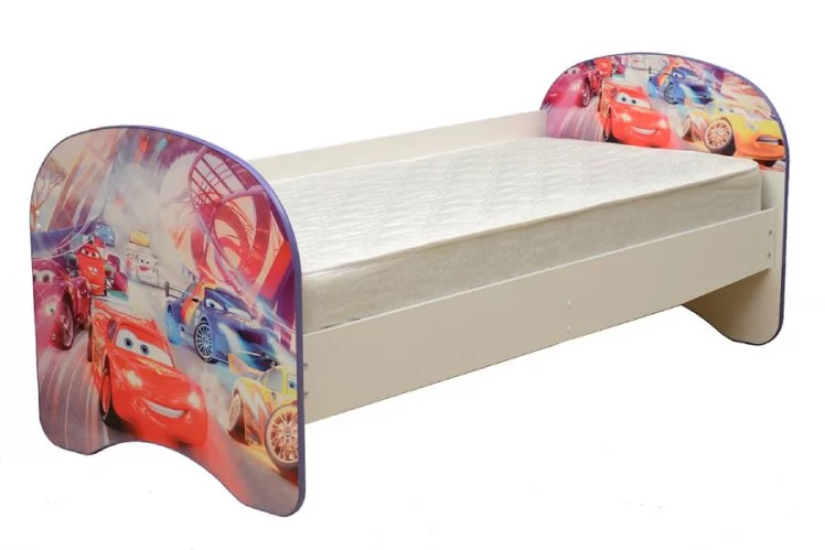 Кровать детская с фотопечатью без ящика 800*1900 Тачки_0