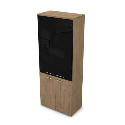 Шкаф высокий со стеклом GLOSS LINE 9НШ.005.22 Teakwood_0