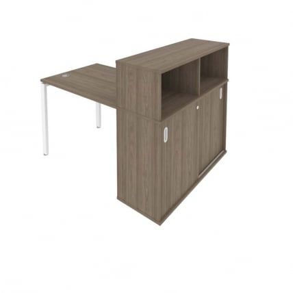 Рабочая станция с опорным шкафом-купе Metal System Б.РС-СШК-3.1 Вяз/Белый_0