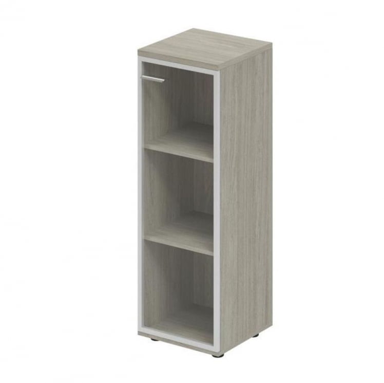 Шкаф средний со стеклом, задняя стенка ЛДСП (правый) Wing WN.812.OL.AL.R Дуб светлый_0