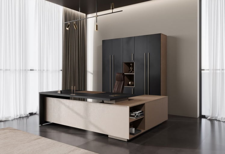 Кабинет руководителя VELION №1 Яшма черный Кобра_0