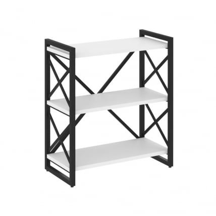 Стеллаж на регулируемых опорах - 3 полки LOFT VR.L-MST.O-3.8 Металл черный Белый Бриллиант_0