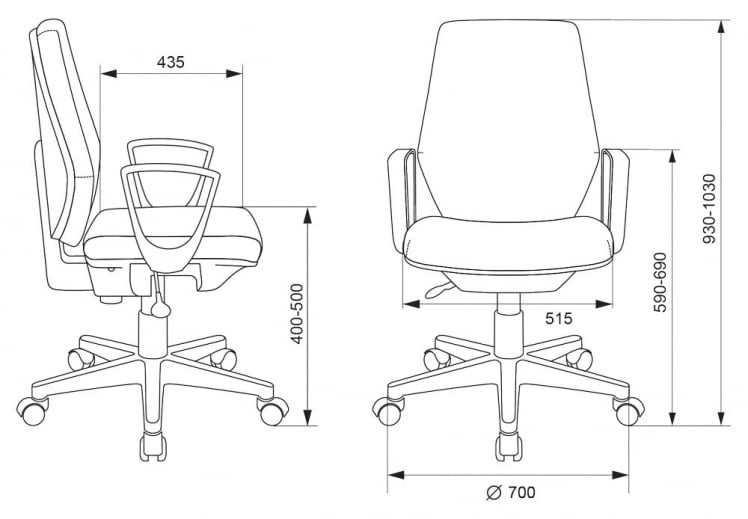 Кресло для оператора Бюрократ CH-545 Серый 38-417_4