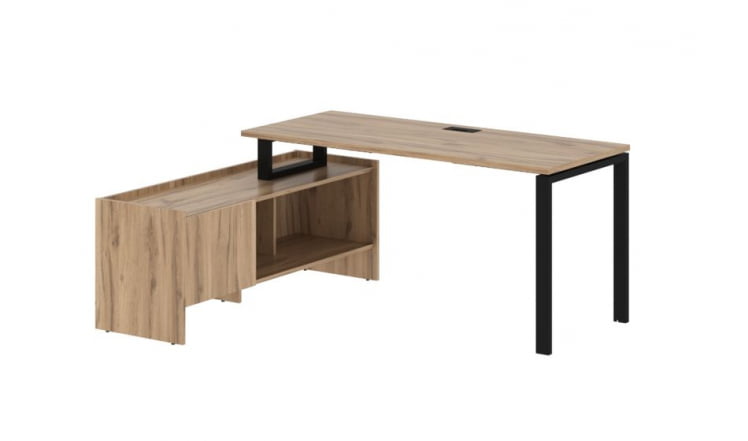 Стол с тумбой EDIS EUCT 17614 Дуб Денвер светлый Черный_0