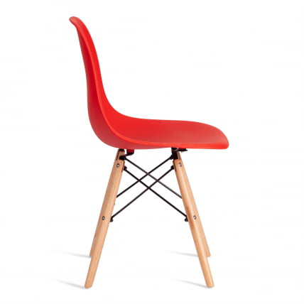 Стул CINDY (EAMES) (mod. 1801) дерево бук/металл/сиденье пластик, 45x51x82 см, Red (красный)_1