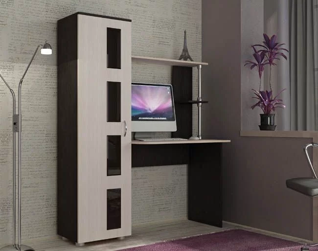 Стол компьютерный Юниор 1 Венге/Дуб молочный_0