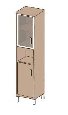 Стеллаж стекло в раме В431.9 R Дуб девон_0