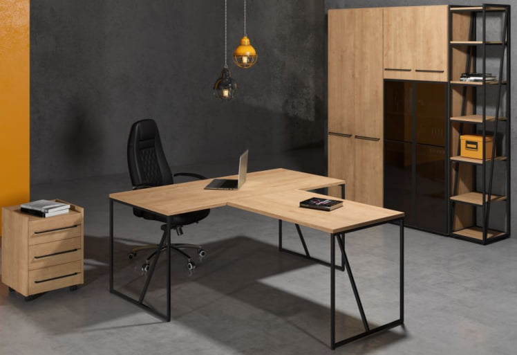 Кабинет руководителя LOFTIS №1 Дуб Бофорд/Черный_0