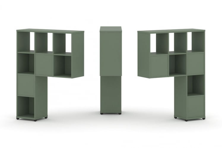 Надставка на стол высокая двухсторонняя + задняя стенка (5 шт.) CONCEPT CN.DNV-003 Кобо Черный металл_0