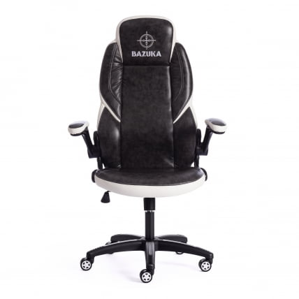 Кресло BAZUKA кож/зам, серый/белый , 2TONE/2TONE перф/36-01_4