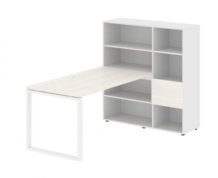 Рабочая станция EDIS EQRST 1215 Ясень Траун Белый Белый_0