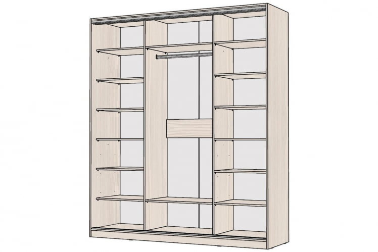 Шкаф-купе 2-х дверный Виктория 1800х584х2300, Ясень шимо светлый 18ДЛЛЛДЗЗЗ-ПППП-Яшс 310-592_1