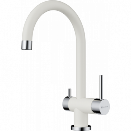 Смеситель Омоикири Йамадэ-Вх Латунь/Гранит/Белый / Omoikiri Yamada-Wh_0