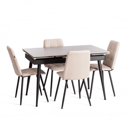 Стул обеденный Asti велюр, молочный/черный, (Porsche 2)_5