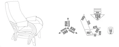 Кресло-глайдер Модель 708 венге / Malta 015_1