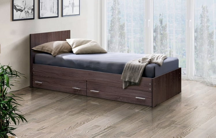 Кровать с ящиками на уголках №4 ЛДСП 800*1900 Венге_0