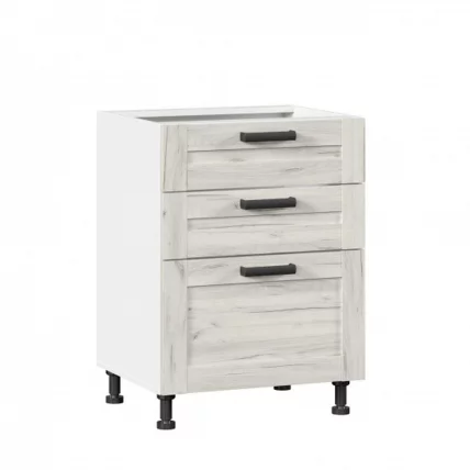 Тумба кухонная 600 с 3 ящиками (4) Винченца ЛД 234.140.000.010 Белый Дуб Крафт белый_0