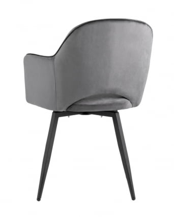 Стул Венера вращающийся велюр серый с полокотниками_4