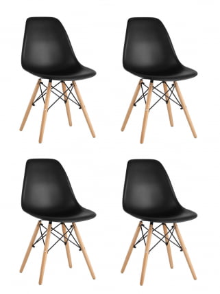 Стул Eames Style DSW черный 4 шт. комплект (разборный каркас)_0