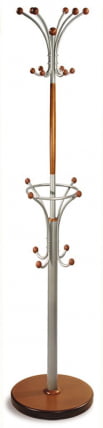 Вешалка напольная Д 2 Металлик/ средне-коричневый_0