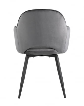 Стул Венера вращающийся велюр серый с полокотниками_3