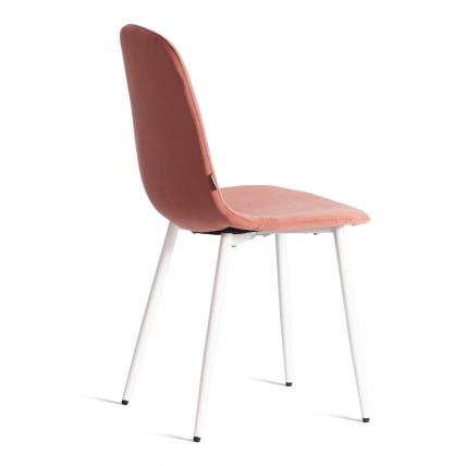 Стул BREEZE (mod. JSC-58) Велюр/металл , 44 х 53 х 86 см, Coral (коралловый) HLR44 / белый_2