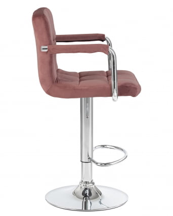 Стул барный DOBRIN KRUGER ARM Пудрово-розовый велюр MJ9-32_2