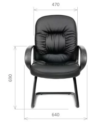Кресло для посетителя Chairman 416V Черное Эко_3